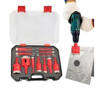 Sionhiuo Set di seghe a per piastrelle, ad alta precisione con valigetta - Set di punte per piastrelle, per ristrutturazione domestica, installazione elettrica, tubo di scarico, professionisti