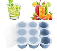 Sionhiuo Vassoio Congelatore Alimenti Per Bambini, 9 Scomparti Stampo In Silicone Alimentare Con Coperchio, Per Conservazione Ghiaccio Zuppa Latte Materno Omogeneizzati Alimenti Fatti In Casa