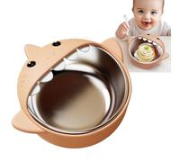 Sionhiuo Ventose per bambini - Imbracatura per bambini in acciaio inox con adesione, protezione dagli spruzzi di design squalo, posate per bambini in viaggio, asilo, pasti all'aperto