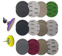 SIOPPKIK 24 Pezzi Dischi Abrasivi, Asciutti Bagnati Carta Abrasivi, 80 mm Dischi di Carta Abrasiva Grana 1000/1500/2000/3000/4000/5000, Disco di Sabbia per Levigatura Lucidatura Derusting