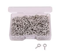 SIOPPKIK [300 Pezzi] Mini Vite Perno Occhio 10mm x 5mm Placcato Cromo Bulloni a Occhiello Accessori Fatti a Mano per Fai-da-te Creazione di Gioielli Legna Resina Charm Argilla Progetti Artigianali