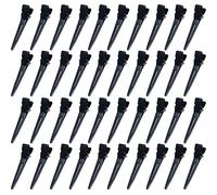 SIOPPKIK 40 Pinze per Capelli a becco d'anatra,fermagli per capelli in metallo nero da 1,7 pollici Forniture per parrucchieri Clip a coccodrillo in acciaio con fori