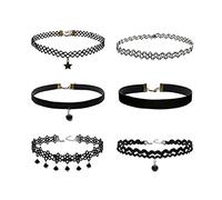 SIOPPKIK 6pcs Girocollo Collane Set Moda in Velluto Elasticizzato Tatuaggio Collana Girocollo per Donna Ragazze