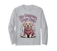 Sip Happens, Dogs Help - Simpatico Design per Amanti dei Cani Maglia a Manica