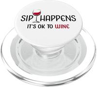 Sip Happens It's Ok To Wine - Bevitore di bicchieri da vino rosso PopSockets PopGrip per MagSafe