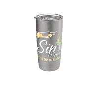 Sip Happens It's OK To Wine Bicchiere da vino divertente Bicchiere termico in acciaio inox doppia parete