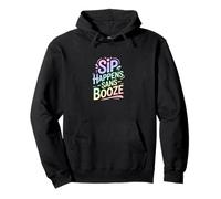 Sip Happens Sans Booze - Stile di vita divertente senza alcol Felpa con Cappuccio