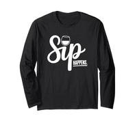 Sip Happens - Vino Divertente Maglia a Manica