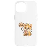 Sip Sip Evviva Corgi Boba Kawaii Dog Custodia per iPhone 15