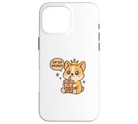 Sip Sip Evviva Corgi Boba Kawaii Dog Custodia per iPhone 16 Pro Max