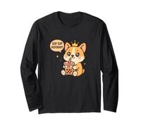 Sip Sip Evviva Corgi Boba Kawaii Dog Maglia a Manica
