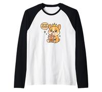 Sip Sip Evviva Corgi Boba Kawaii Dog Maglia con Maniche Raglan
