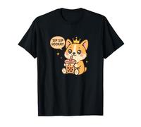 Sip Sip Evviva Corgi Boba Kawaii Dog Maglietta