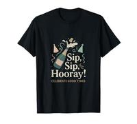 Sip Sip Hooray! - Grafica per Feste con obiettivi della Squadra di Champagne Maglietta
