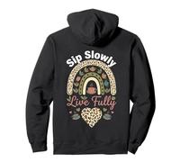 Sip Slowly Live Fully Tea Lovers Design per Gli Appassionati Felpa con Cappuccio