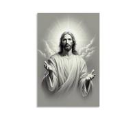 sipfsi Poster decorativo da appendere alla parete con Gesù il volto santo tra le nuvole, per camera da letto, 40 x 60 cm