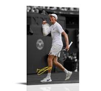 sipfsi Stampa artistica da parete su tela, motivo: campionato di tennis Jannik Sinner, decorazione per camera da letto e soggiorno, 50 x 75 cm