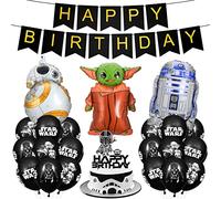 Siphus Addobbi Compleanno Bambino, Guerre Star Palloncini Compleanno, Decorazioni Compleanno Bambini, Youda Palloncino, Striscione Happy Birthday, Torta Topper per Feste di Compleanno