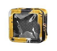 siphylline Anstract Art Pennelli Gialli Stelle Trasparente Make Up Bag Borse da Viaggio per Articoli da toeletta Piccola Borsa per Cosmetici da Donna, arte anastratta Pennelli stelle gialle, 1 size