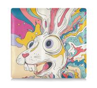 siphylline Art Rabbit - Custodia in pelle per auto e assicurazione per auto, accessori per autocarro per carta d'identità, patente di guida, schede di contatto chiave, Coniglio d'arte, 1 size