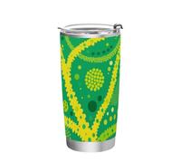 siphylline Arte astratta albero ramo verde giallo in acciaio inox isolato bottiglia d'acqua Coperchio viaggio tazza da caffè a prova di fuoriuscite per caffè Bicchieri estetici con coperchi 20oz
