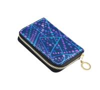 siphylline Arte astratta Dots Lines Blu mens in pelle titolare della carta portafoglio con Cion Purse RFID Blocking titolari di carte con cerniera
