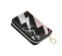 siphylline Arte astratta Lightning Dots Grigio Nero pelle piccola carta portafoglio donna con Cion Purse RFID Blocco titolare della carta delle donne con cerniera