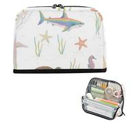 siphylline astucci per matite di grande capacità astuccio con cerniera organizer per ragazzi forniture scolastiche oceano animale stella marina squalo medusa colorato