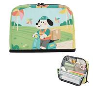 siphylline astucci per matite Grande Capacità Upright Storage Bag Cancelleria per Adolescenti Grado Scuola Forniture Cartone Animato Carino Mailman Cucciolo Verde