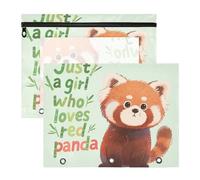 siphylline Astuccio con 3 occhielli rinforzati, per raccoglitori a 3 anelli, confezione da 2 articoli per insegnanti, forniture per aule Just A Girl Who Loves Red Panda