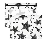 siphylline Astuccio multiuso per matite formato A4, carta lettera, confezione da 2 pezzi, per insegnanti, ufficio, moda, musica, spartiti, stella bianca