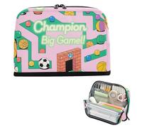 siphylline Astuccio organizer di grande capacità, organizer di grande capacità, organizer per adolescenti, cosmetici, palline, labirinto, gioco, motivo verde e rosa