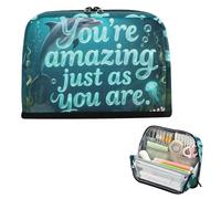 siphylline Astuccio per matite di grande capacità, astuccio carino per matite per bambini, scuola preppy, sei Amaing Animal Dolphin