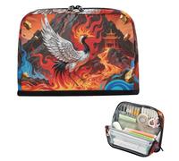 siphylline Astuccio per matite di grande capacità borsa per il trucco semplice organizer per cancelleria per scuola infermiera astratta gru di montagna rossa