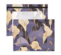 siphylline Astuccio per matite e matite, robusto, per lettere formato A4, confezione da 2 pezzi, per studenti di hic, bianco e viola, calle, vintage