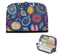 siphylline Astuccio per matite, grande capacità, portamonete con cerniera, per adulti, materiale scolastico, frutta