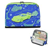 siphylline Astuccio portamatite di grande capacità, organizer multiuso da scrivania per ragazze adolescenti, materiale scolastico, animali oceanici, stella marina, auto, chartreuse, blu
