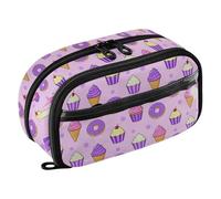 siphylline Astuccio portapenne viola resistente all'usura con cupcake e gelato a ciambella, indispensabile per insegnanti e università