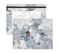 siphylline Astuccio trasparente portapenne per lettere formato A4, confezione da 2 pezzi, per insegnanti, studenti, insegnanti, arte astratta, inchiostro grigio