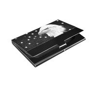 siphylline Bald Bird Beans Star - Porta biglietti da visita ultrasottile con custodia in pelle e acciaio inox, per viaggi, casa o ufficio