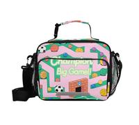 siphylline Ball Maze Game Pattern Green Pink Lunch Box isolato con cerniera morbida borsa per il pranzo con tracolla Lady School