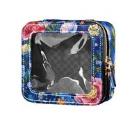 siphylline Beauty case da viaggio con fiori e peonie e amaryllis, colore blu reale, Fiori peonie Pansy Amaryllis Royal Blue, 1 size