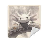 siphylline Beauty case in tessuto autoadesivo magico da viaggio, organizer per articoli da toeletta, 33,8 x 33,8 cm, peach axolotl carino retrò, 13.8x13.8in