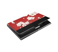 siphylline Beauty Cherry Blossom Red - Porta biglietti da visita ultrasottile da viaggio, con porta carte di credito in pelle e acciaio inox, per donne o uomini