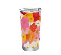siphylline Beauty Spring Flowers Peach Blossom Tazze da caffè in acciaio inossidabile con coperchi con coperchio tazza per bevande calde per caffè Estetico 20 once bicchiere da caffè 20 once