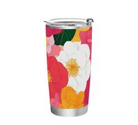 siphylline Beauty Spring Flowers - Tazze da viaggio colorate in acciaio inox con coperchio, tazza da viaggio da 590 ml, per scuola, sport, asilo nido, campeggio e altro ancora Bicchiere estetico con