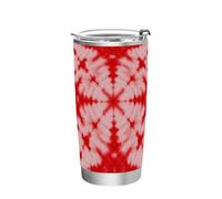 siphylline Bicchieri rossi in acciaio inox tie-dye con coperchio tazza per bevande calde per scuola, sport, asilo nido, campeggio e altro ancora Estetico flip tumbler 590 ml