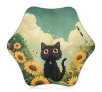 siphylline Black Cat Daisy Sunflower Spring Toddler and Little Kid Umbrella Rain Sun and Wind Protection Umbrella con striscia riflettente Travel s con manico facile da impugnare per ragazzi e ragazze