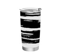 siphylline Black Line Bottiglia d'acqua isolata in acciaio inossidabile con coperchio a prova di perdite tazza da caffè isolata per acqua, tè freddo o caffè semplice 590 ml bicchiere isolato 590 ml