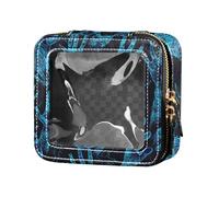 siphylline Blue Hands Reaching Out Cute Makeup Case Bag Clear Borse da viaggio per articoli da toeletta Smalto per unghie Borsa Organizzatore per Volare, mani blu, raggiungendo, fuori, 1 size